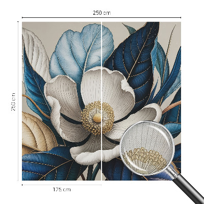 Peel and stick wall mural for living room featuring an elegant floral design
