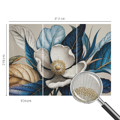 Peel and stick wall mural for living room featuring an elegant floral design