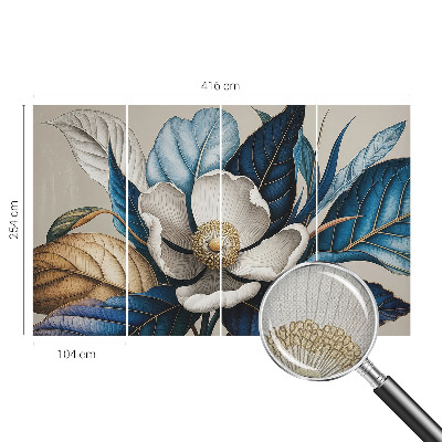 Peel and stick wall mural for living room featuring an elegant floral design
