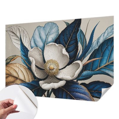 Peel and stick wall mural for living room featuring an elegant floral design
