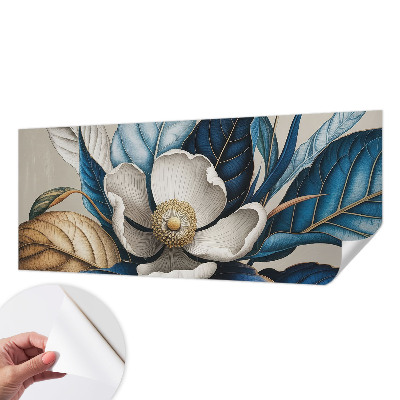 Peel and stick wall mural for living room featuring an elegant floral design