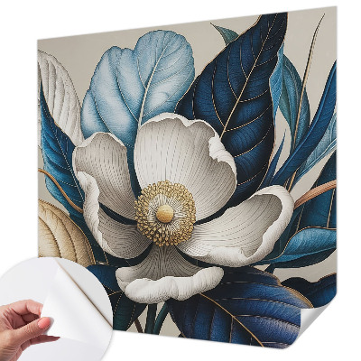Peel and stick wall mural for living room featuring an elegant floral design