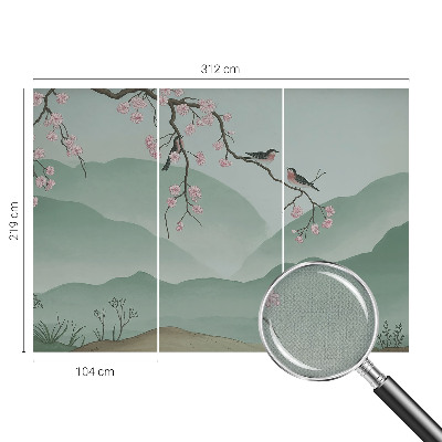 Removable wall mural wallpaper Japanese serenade