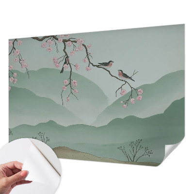 Removable wall mural wallpaper Japanese serenade