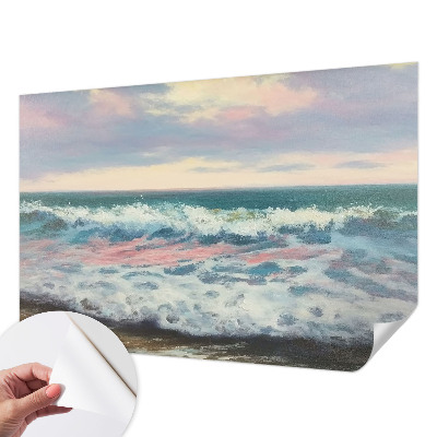 Peel and stick wall mural for bedroom with a seascape design
