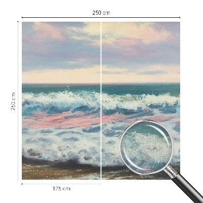 Peel and stick wall mural for bedroom with a seascape design