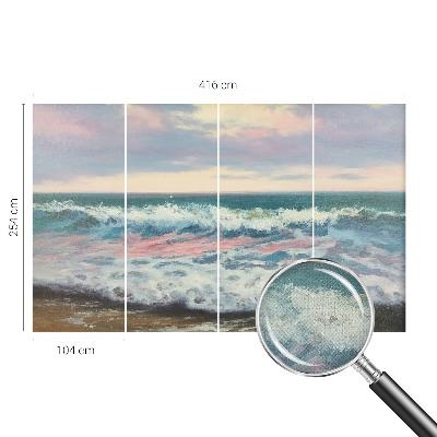 Peel and stick wall mural for bedroom with a seascape design