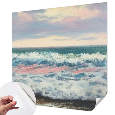 Peel and stick wall mural for bedroom with a seascape design