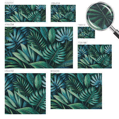 3D wall mural with a tropical leaves motif