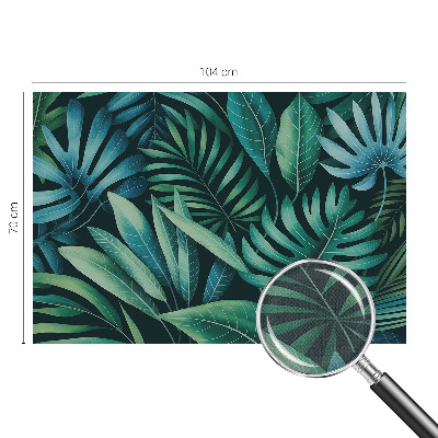 3D wall mural with a tropical leaves motif
