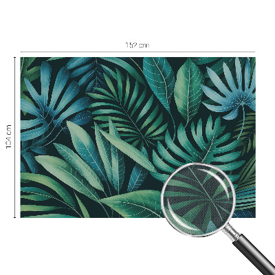 3D wall mural with a tropical leaves motif