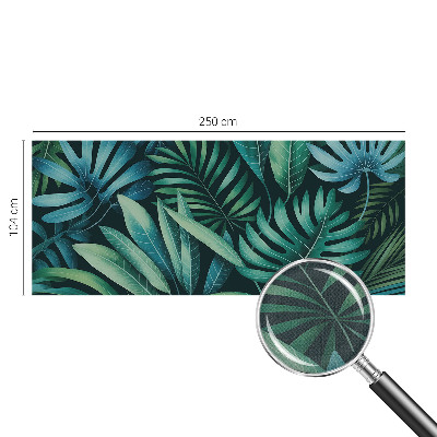 3D wall mural with a tropical leaves motif