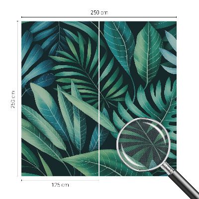 3D wall mural with a tropical leaves motif