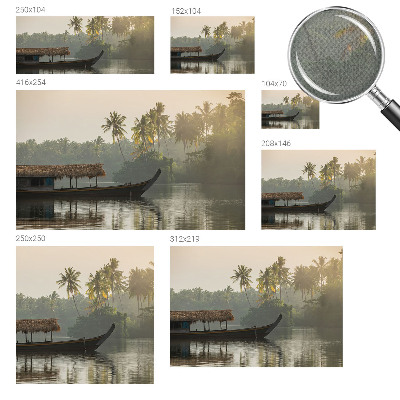 Stick-on wall mural with a tropical haven design