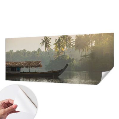 Stick-on wall mural with a tropical haven design