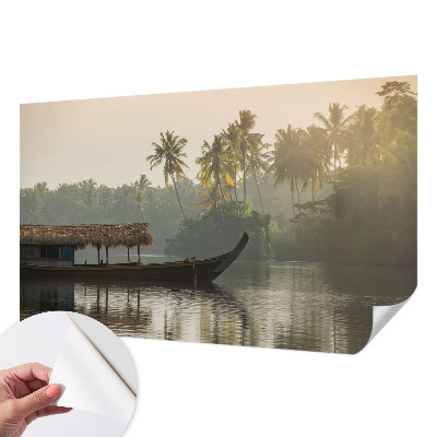 Stick-on wall mural with a tropical haven design
