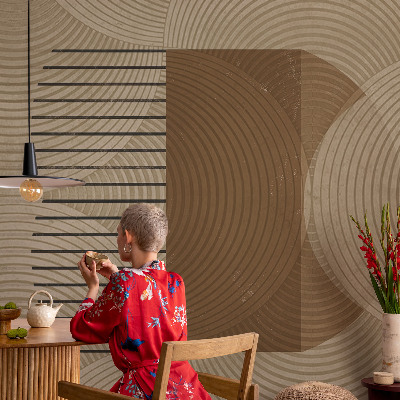 Peel and stick wall mural for kids' room featuring a geometric 