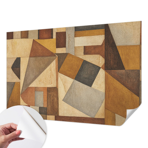 Children's wall mural with a geometric abstraction design
