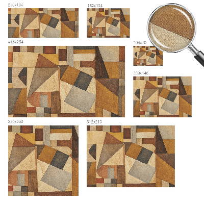 Children's wall mural with a geometric abstraction design