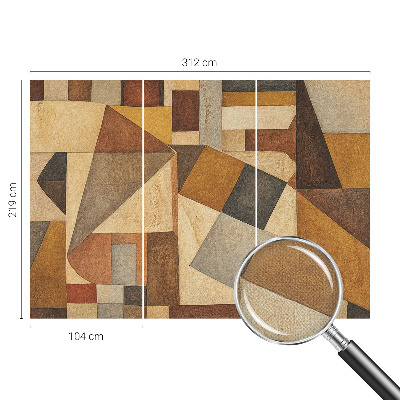 Children's wall mural with a geometric abstraction design