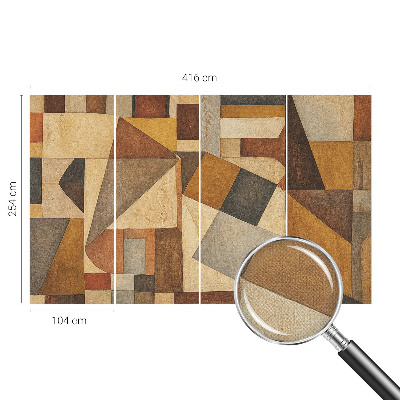 Children's wall mural with a geometric abstraction design