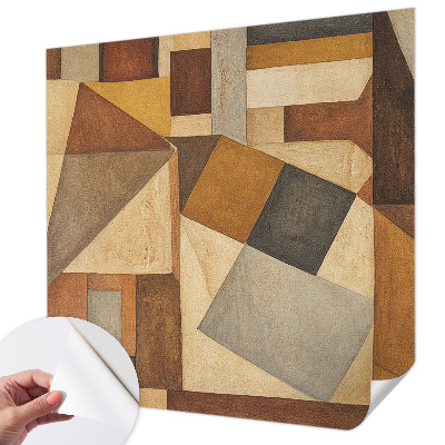 Children's wall mural with a geometric abstraction design