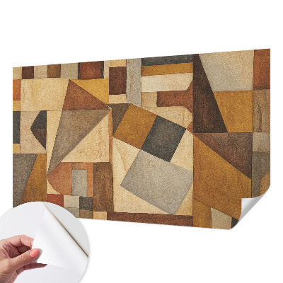 Children's wall mural with a geometric abstraction design