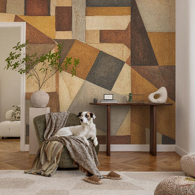 Children's wall mural with a geometric abstraction design