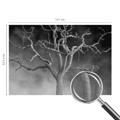 Nursery wall mural with a misty tree design