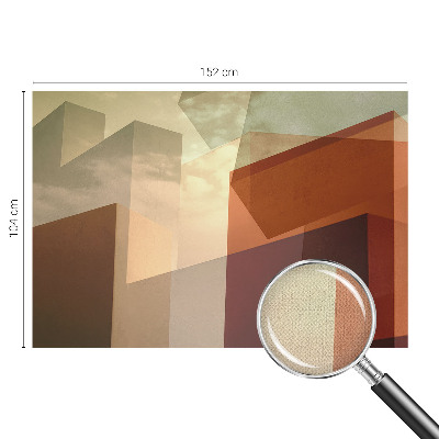 Peel and stick wall mural with abstract shapes