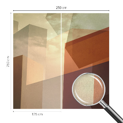 Peel and stick wall mural with abstract shapes