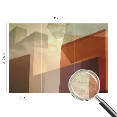 Peel and stick wall mural with abstract shapes