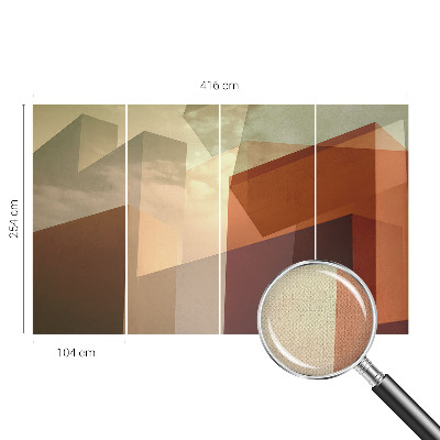 Peel and stick wall mural with abstract shapes