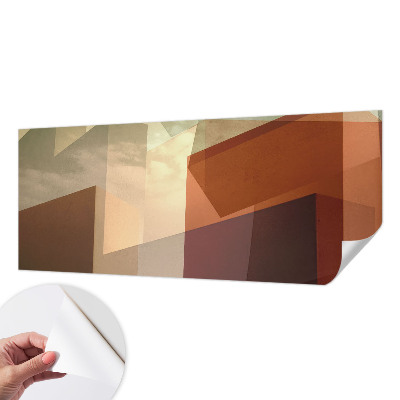 Peel and stick wall mural with abstract shapes