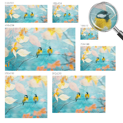 Peel and stick wallpaper mural Spring birds