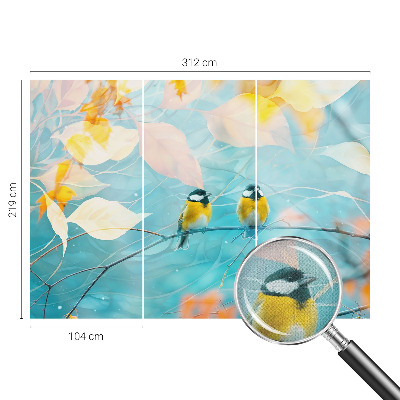 Peel and stick wallpaper mural Spring birds