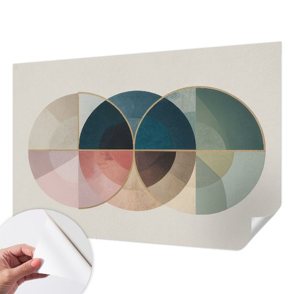 Self-adhesive wall mural featuring a geometric elegance design