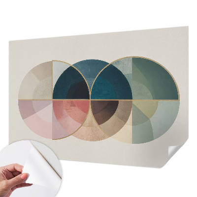 Self-adhesive wall mural featuring a geometric elegance design