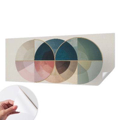 Self-adhesive wall mural featuring a geometric elegance design