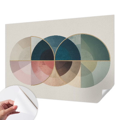 Self-adhesive wall mural featuring a geometric elegance design