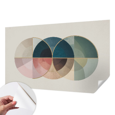 Self-adhesive wall mural featuring a geometric elegance design