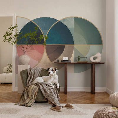 Self-adhesive wall mural featuring a geometric elegance design