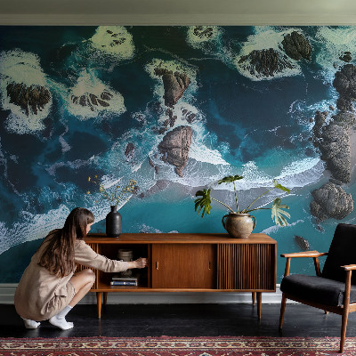 Removable wall mural wallpaper Ocean waves