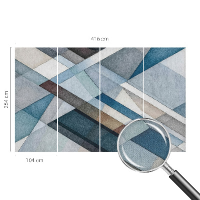 Removable wall mural with an abstract geometric design