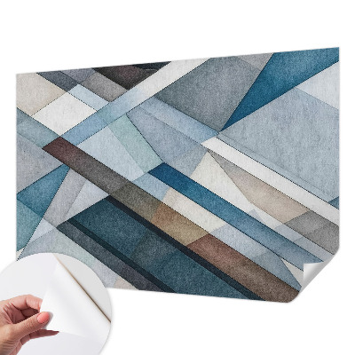 Removable wall mural with an abstract geometric design