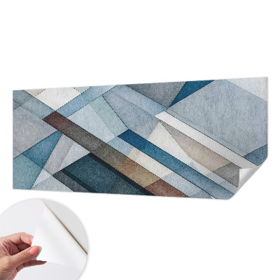 Removable wall mural with an abstract geometric design