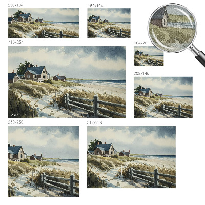 Stick-on wall mural with a beach dunes motif
