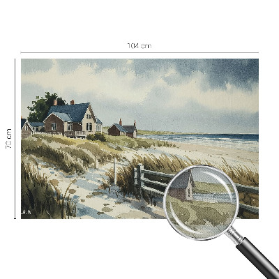 Stick-on wall mural with a beach dunes motif