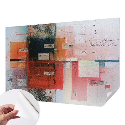 Peel and stick wall mural for living room with an abstract composition