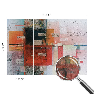Peel and stick wall mural for living room with an abstract composition